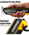 3 In 1 Handy Utility Scraper Tool With Retractable Knife 90 Degree Rotating Head Four Locking Positions Includes 10 Replacement Blades Built For Quick Paint Removal Label Residue Putty And Adhesive Cleanup, hand-held with lanyard hole