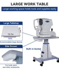 Motorized Ophthalmic Instrument Table With Drawer, Adjustable Electric Lift Cart For Optometry And Dental Clinics with socket