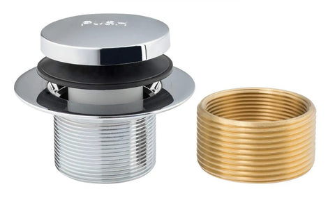 Tip Toe Bathtub Drain Trim Kit With Two Hole Overflow Faceplate Chrome Plated Finish Replacement Bath Drain Stopper Easy Tap To Open