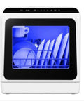 Totally Game Changing Compact Dishwasher With Built In Water Tank Featuring One Touch Start And Quick Wash Cycles To Deliver No Sweat Cleaning For Tiny Kitchens And Hectic Apartment Life Today, showing dishes inside.