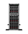 Heavy Duty Enterprise Tower Server Built Like A Tank With Knockout Compute Power Running Dual Xeons, showing multiple hard drives and cooling vents.