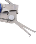 Close-up of Horett Digital Dial Caliper 8 to 28mm Hole and Groove Depth Gauge showing steel measurement arms and LCD controls.