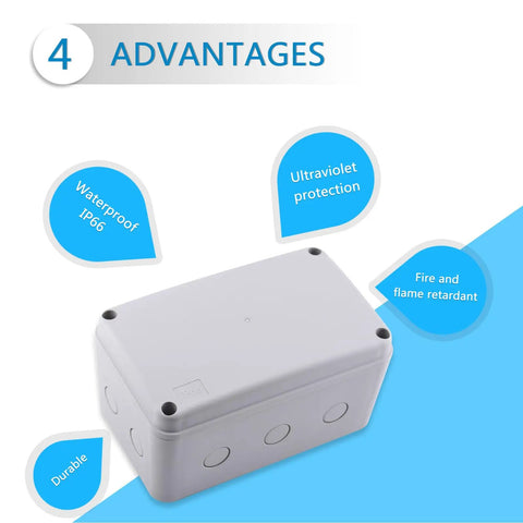 IP66 Waterproof Outdoor Junction Box Weatherproof Electrical Enclosure White 7.125 by 4.5 by 4 in for Garden CCTV Garage DIY Wiring 200 Pack Heavy Duty Weather Resistant, white box
