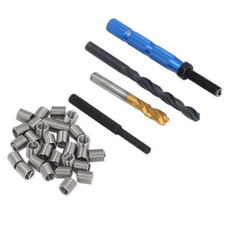 Complete Pro Grade M8 Thread Repair Insert Kit With 34 Pieces In 304 Stainless Steel For Metric Threads M8 X 1.25 2D Inserts