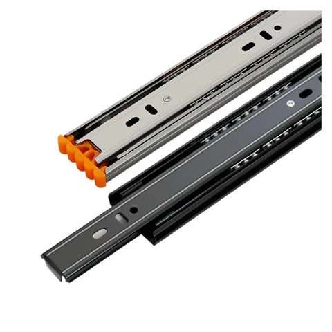 Stainless Steel Drawer Slide 10 To 20 Inch Soft Close Three-Section Cabinet Track Rail, quiet glide, metal hardware