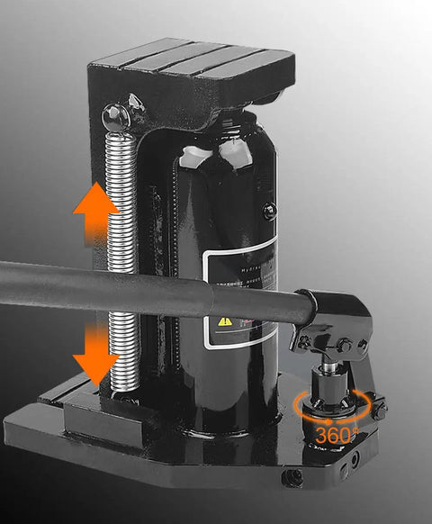 Beefy Toe Jack Lift Hydraulic Tool With Heat Treated Steel Base, 5 Ton Peak Capacity And 2.5 Ton Toe Capacity, 11000 Lbs Top Lift And 5500 Lbs Toe Lift, Spreading Rigging Machine For Oil Field Maintenance And Heavy Lifting, black hydraulic toe jack with handle