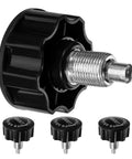 Upgrade Your Ride With These Killer Pull Pin Spring Knobs For Exercise Bikes And Cycling Machines Featuring A Solid 18mm Thread Design Made From Durable Abs Plastic And Iron To Keep Your Indoor Fitness Gear Locked In Tight And Ready For Intense Workouts: close-up of black plastic and iron pull pin knobs with threaded design.