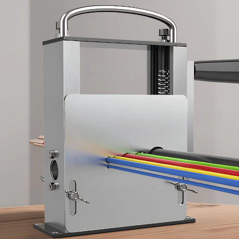 2 In 1 Wire Stripper Machine With Six Channels And Five Carbide Blades showing multi-colored cables in operation