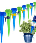 Plant Watering Spikes 12 Pack Auto Drippers Irrigation System With Adjustable Control Valve used with potted plant