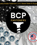 BCP Fasteners logo on a background of stainless steel washers, nuts, and screws