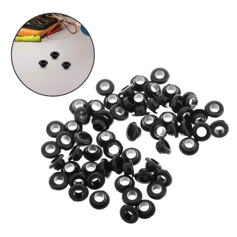 60 Piece Black Rubber Grommet Kit Single Sided Cable Hole Covers Plugs For Cabinets And Boxes Outdoor Use Multipurpose Weatherproof Wire Grommets For Holes No Fuss Easy Install, black rubber grommets