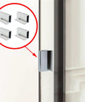 Glass Door Clip On Handles 4 Pack Stainless Steel Cabinet Pulls 1.6 Inches Long 0.75 Inches Wide Fits Glass 5 Mm To 6 Mm Thick