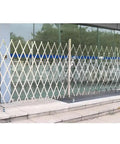 Wheeled Expandable Double Safety Gate Heavy Duty Stainless Steel Traffic Fence For Driveways And Garages locks down at entrance.