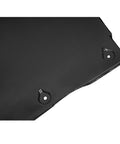 Heavy Duty Front Underbody Splash Guard Shield Fits 2017 Through 2026 Tesla Model 3 And Model Y showing mounting holes and black material.