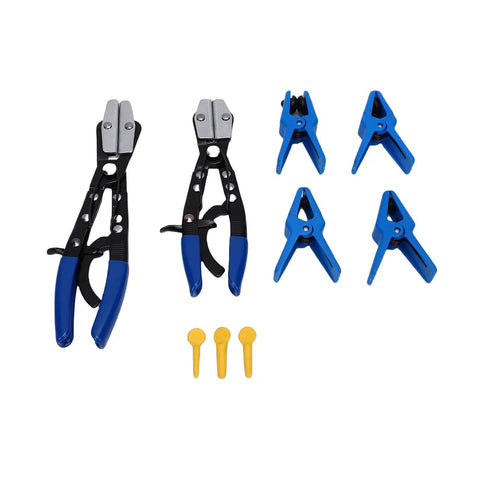 Get Your Garage Boss Ready With This Kickass Metal Rubber Fuel Line Clamp Pliers Set Featuring Eight And Ten Inch Automotive Hose Stopper Tools For Leaking Pipe Fixes That Stop Water In Their Tracks Without Missing A Beat. 9-piece set