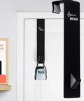 Top Shelf Over The Door Lock Box Bracket Featuring No Drill Install with lock attached and packaging, ideal for AirBnB hosts.