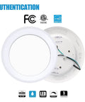 6-Inch Dimmable LED Flush Mount Disc Lights With 1000 Lumens Dope Brightness, 5000K Daylight, 16.5W, back view with wiring