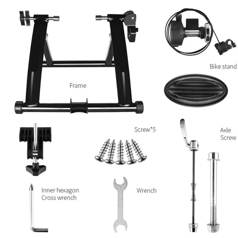 Assembly parts for Indoor Bike Trainer With Six Magnetic Resistance Levels For Home Gym Training Setup in red finish