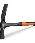 36 Oz Rock Pick Hammer Heavy Duty Masonry and Bricklayer Tool With Comfortable Rubber Grip for geological study and DIY projects.