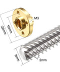 Close-up of T8 Lead Screw 8mm Diameter 350mm Length With 12 Lead Stainless Steel Lead Screw Rod And Copper Nut for 3D Printer Z Axis
