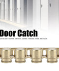 Antique Gold Zinc Alloy Magnetic Door Catch Set 4 Pack Cabinet Hardware Keeps Doors Shut Tight for Cabinets Wardrobes Closets and Drawers With Strong Magnetic Seal shown in a locker room setting.