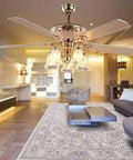 Golden Ceiling Fan With Light 52 Inch Ultra Quiet Motor With Remote Control in modern living room setting