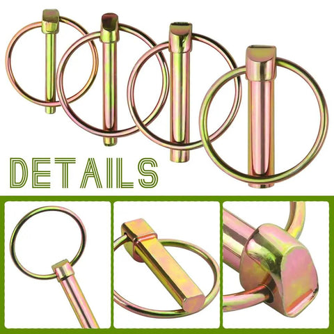 Heavy Duty Lynch Pin Set 50Pcs M4.5 M6 M8 M11 Locking Pins And Hitch Clips Fasteners for Tractors Details