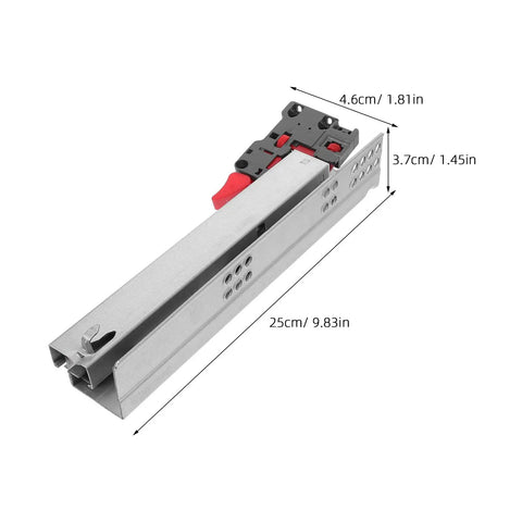 Soft Close Drawer Slides Set With Full Extension Undermount Glides Concealed Runners And Steel Mounting Brackets shown with dimensions