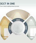 3CCT settings visible for Heavy Duty Motion Sensor Led Ceiling Light 6 Inch 16W 1000 Lumen adjustable disc fixture.