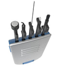 5 In 1 Hearing Aid Cleaning Kit For Home Or Travel No Fuss Easy Grip 5 Piece Tools Set In A Tiny BPA Free Case angled view