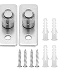 2 Pack Stainless Steel Barn Door Floor Guide Set With Flush Mount Stay Roller And Wall Mount Guide Bottom Adjustable Roller
