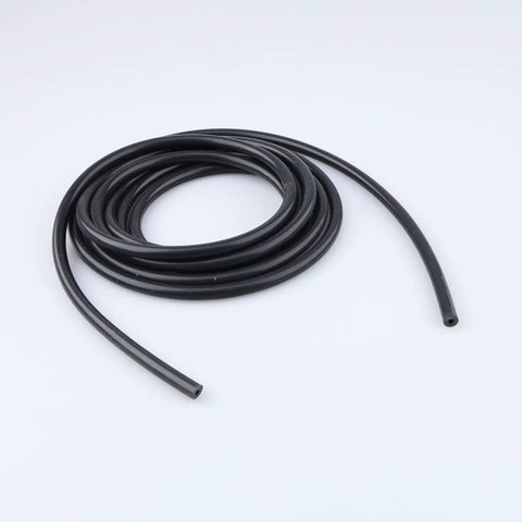 Coiled One Eighth Inch Silicone Vacuum Hose Ten Feet Black High Temperature Tubing For Engine Bay Air And Water Transfer.
