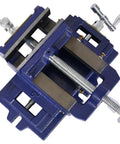 Ironclad 5 Inch Cross Slide Vise For Drill Press And Milling Machines Ultra Heavy Duty Xy Two Way Bench Clamp showing top view with precision screws.