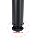 Close-up of adjustable base of 30 Inch Adjustable Metal Desk Legs Set Of 4, Heavy Duty Black Round Furniture Legs, showing anti-rust coating.