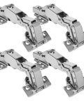 4 Pack 180 Degree Cabinet Hinges, Adjustable Mounting, Soft Close, Hydraulic Buffer, Heavy Duty Cabinet Hardware Made From Cold Rolled Steel, Rust Resistant, Easy Install