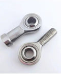 Heavy Duty Stainless Steel Rod End Bearing With Si Female Thread And Sa Male Joint Universal Ball Head showing two parts isolated on white background.