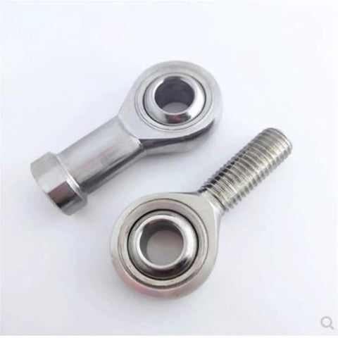 Heavy Duty Stainless Steel Rod End Bearing With Si Female Thread And Sa Male Joint Universal Ball Head showing two parts isolated on white background.