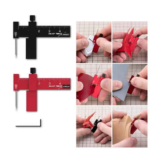 Precision Equidistant Scriber For Figure Kits And Military Miniatures Pro Grade Scale Model Tool With Molybdenum Tungsten Needle Durable Black Scribing Tool For Panel Lines Parallel Lines Hobbyists Technicians And Craftsmen