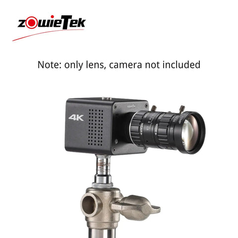 Low Distortion 5 To 50mm C Mount Zoom Lens For Raspberry Pi HQ Camera IMX477 And ZowieCAM POV CS Mount shown on 4K setup