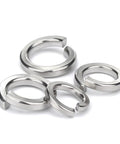 Close-up of 100-Piece M6 Stainless Steel Spring Lock Washer Set For Rock Solid Fastening And Vibration Resistance.