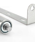 Close-up of Conveyor Rollers, 2 Pack 10 Inches Long Galvanized Steel Roller and Bracket Set, 1.5 Inch Diameter