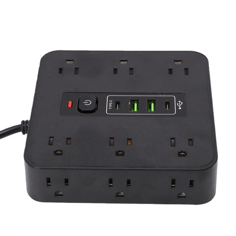 Game Changer Smart Power Strip Surge Protector With 12 AC Outlets 4 USB And 2 USB C Ports Extra Wide Spacing view from above