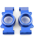 Badass Heavy Duty Steel Rear Stub Axle Hub Carrier Upgrade For X Maxx Rc Trucks Blue Two Pack quick swap assembly shown from front view.