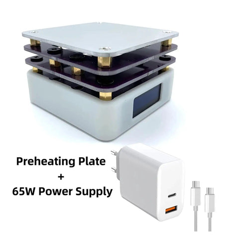 65W Mini Hot Plate SMD Preheater Soldering Desoldering Rework Station For PCB Boards LED Strip Repair Tool with power supply