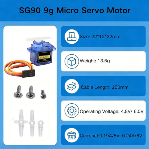 SG90 9g micro servo motor 22x22x12mm with orange cable, ideal for RC projects and applications, Eight Pack SG90 Digital Servo Motor 9G Metal Gear Micro Servos Delivering Smooth As Butter 360 Degree Spin And Blazing Fast Response Ideal For RC Heli Mods DIY Robot Arms And Projects Built To Last.