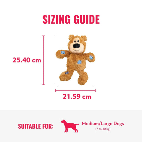 Wild Knots Bear Dog Toy With Internal Knotted Rope Skeleton Durable Plush Chew Toy Medium Large Dogs Size Guide