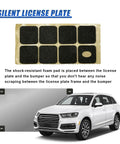 Built Tough Heavy Duty Stainless Steel License Plate Screws With Slick Chrome Cap Anti Theft Hex Bolts Tamper Resistant Auto Tag Fasteners Zero Hassle Install showing foam pads for noise reduction