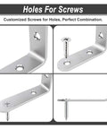 20 Piece 2 Inch Stainless Steel L Brackets With Screws For Wood Furniture And Tables Rust Resistant Corner Braces 90 Degree Right Angle