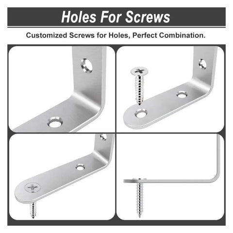 20 Piece 2 Inch Stainless Steel L Brackets With Screws For Wood Furniture And Tables Rust Resistant Corner Braces 90 Degree Right Angle