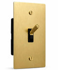 Heavy Duty Solid Brass And Steel Toggle Light Switch 1 Gang Kit With Gold Finish Wall Plate UL Listed Modern Decorative Electrical Switch